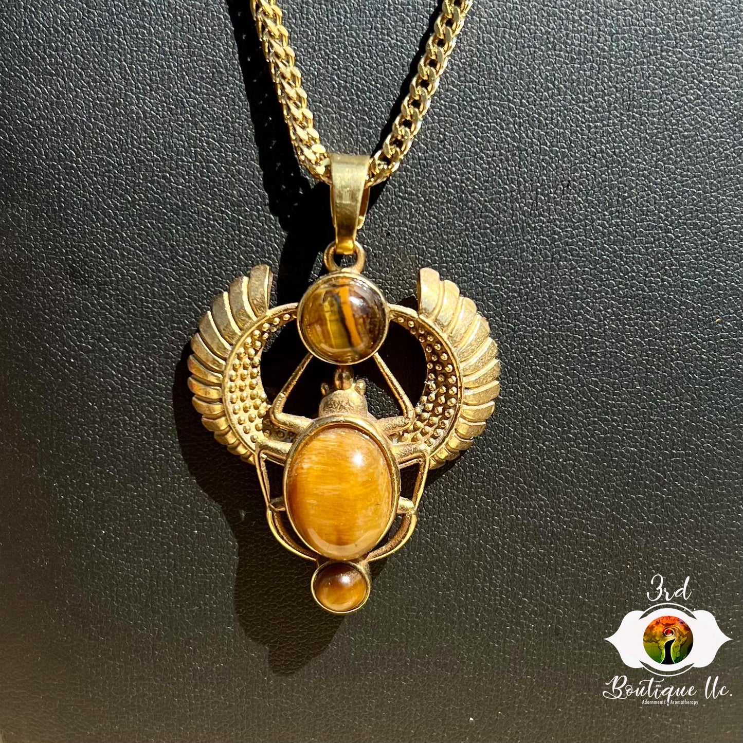 Rose Quarts Royal Scarab Necklace
