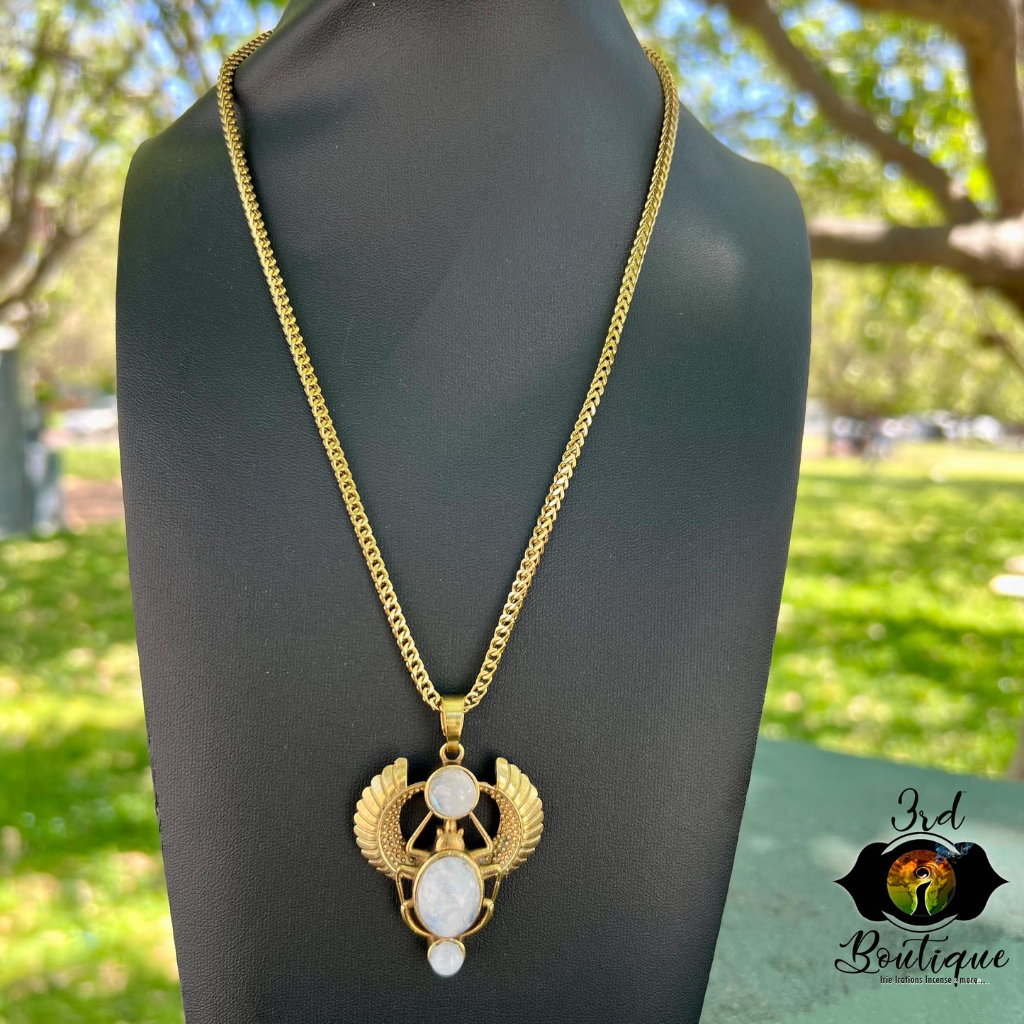 Rose Quarts Royal Scarab Necklace