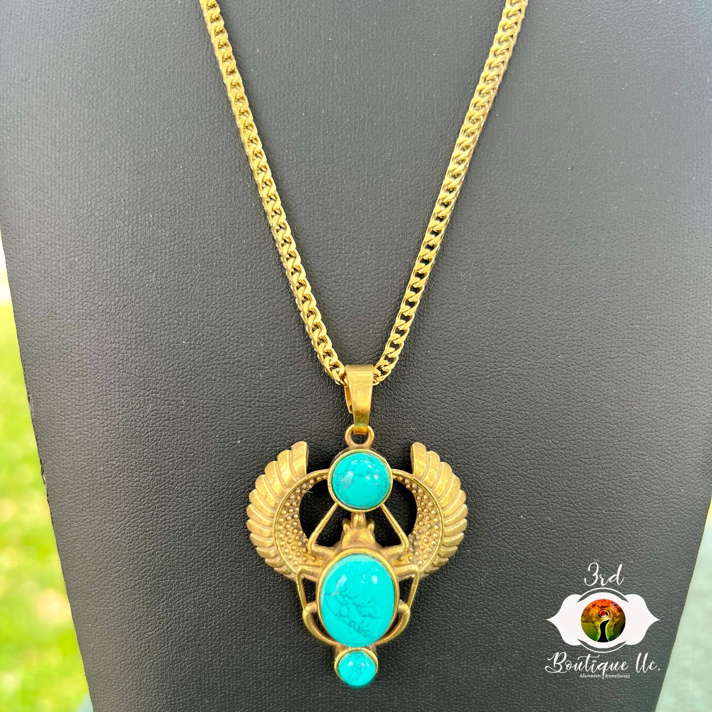 Rose Quarts Royal Scarab Necklace