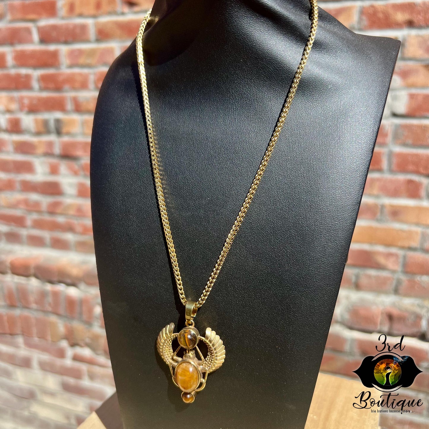 Rose Quarts Royal Scarab Necklace