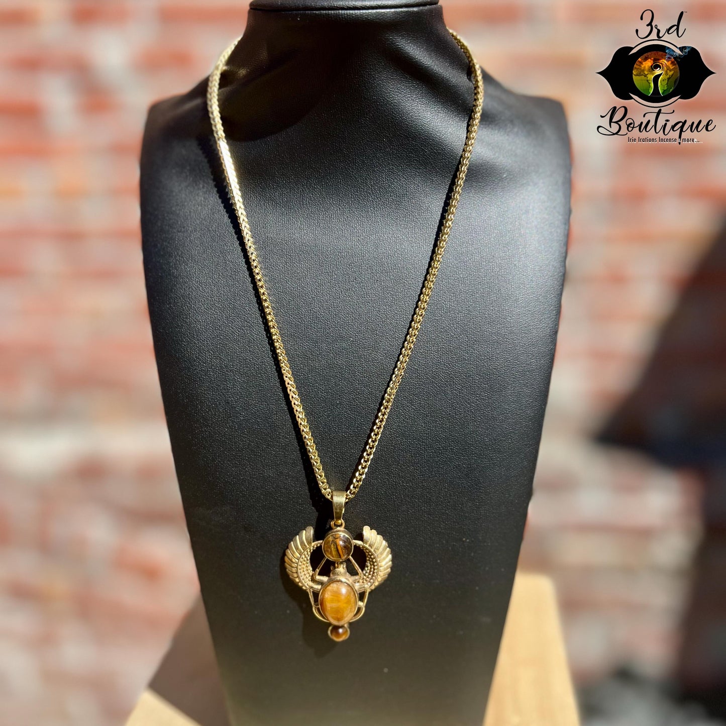 Rose Quarts Royal Scarab Necklace