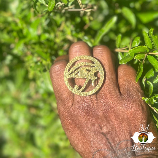 Full Circle Eye of Heru Adjustable Ring