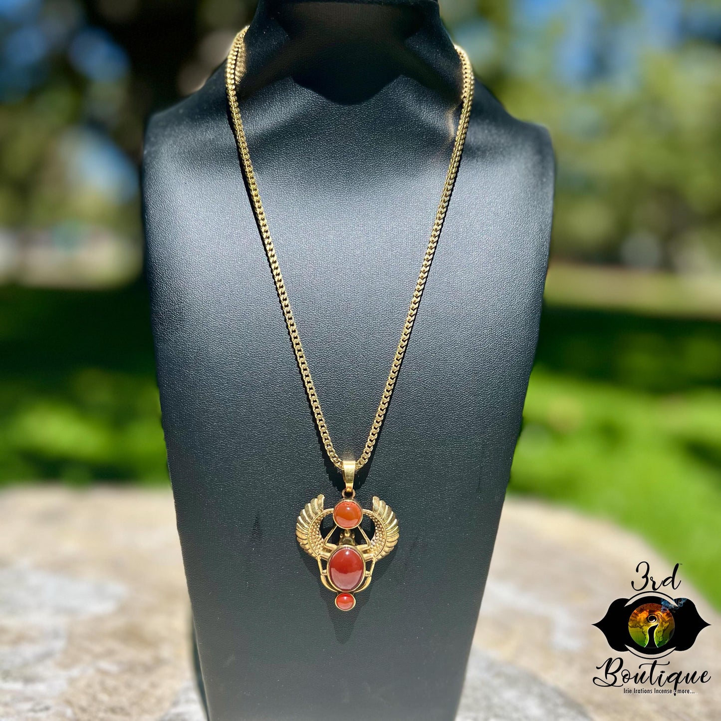 Rose Quarts Royal Scarab Necklace