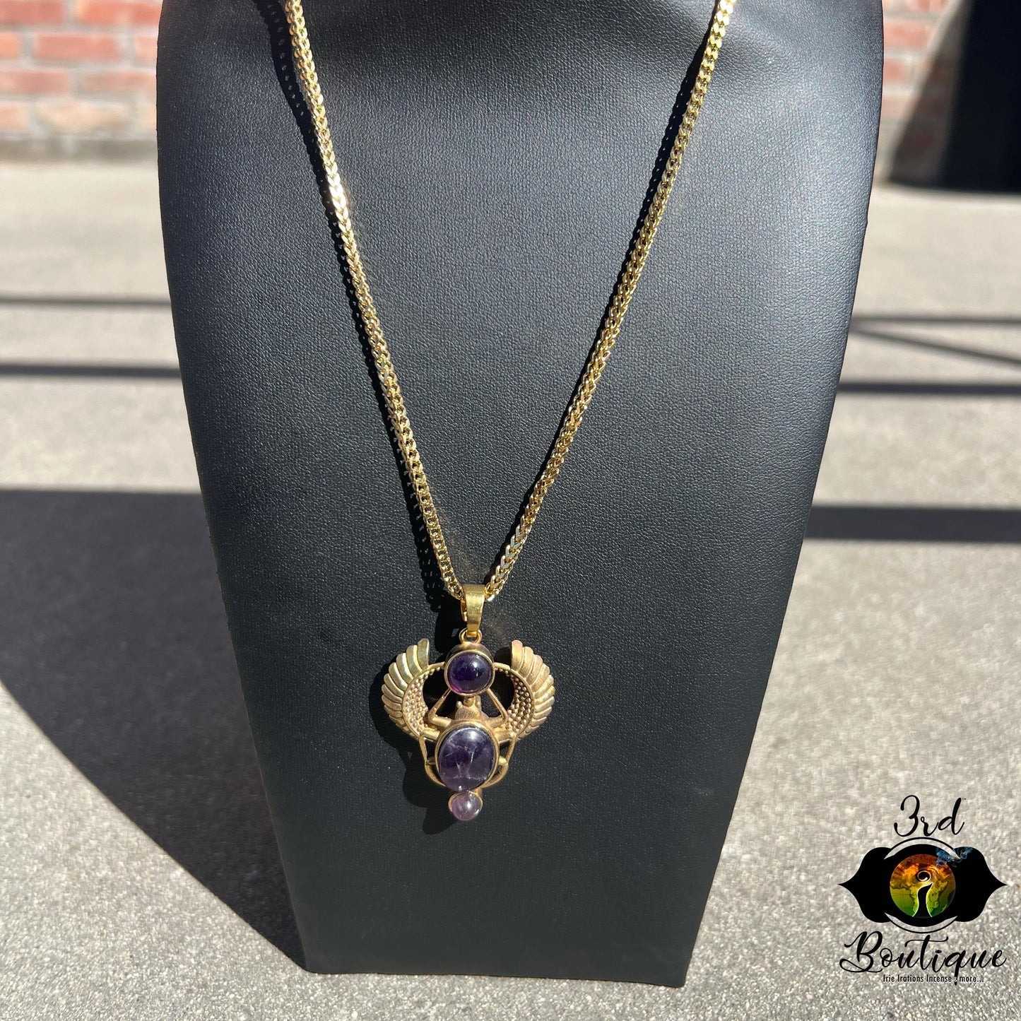 Rose Quarts Royal Scarab Necklace