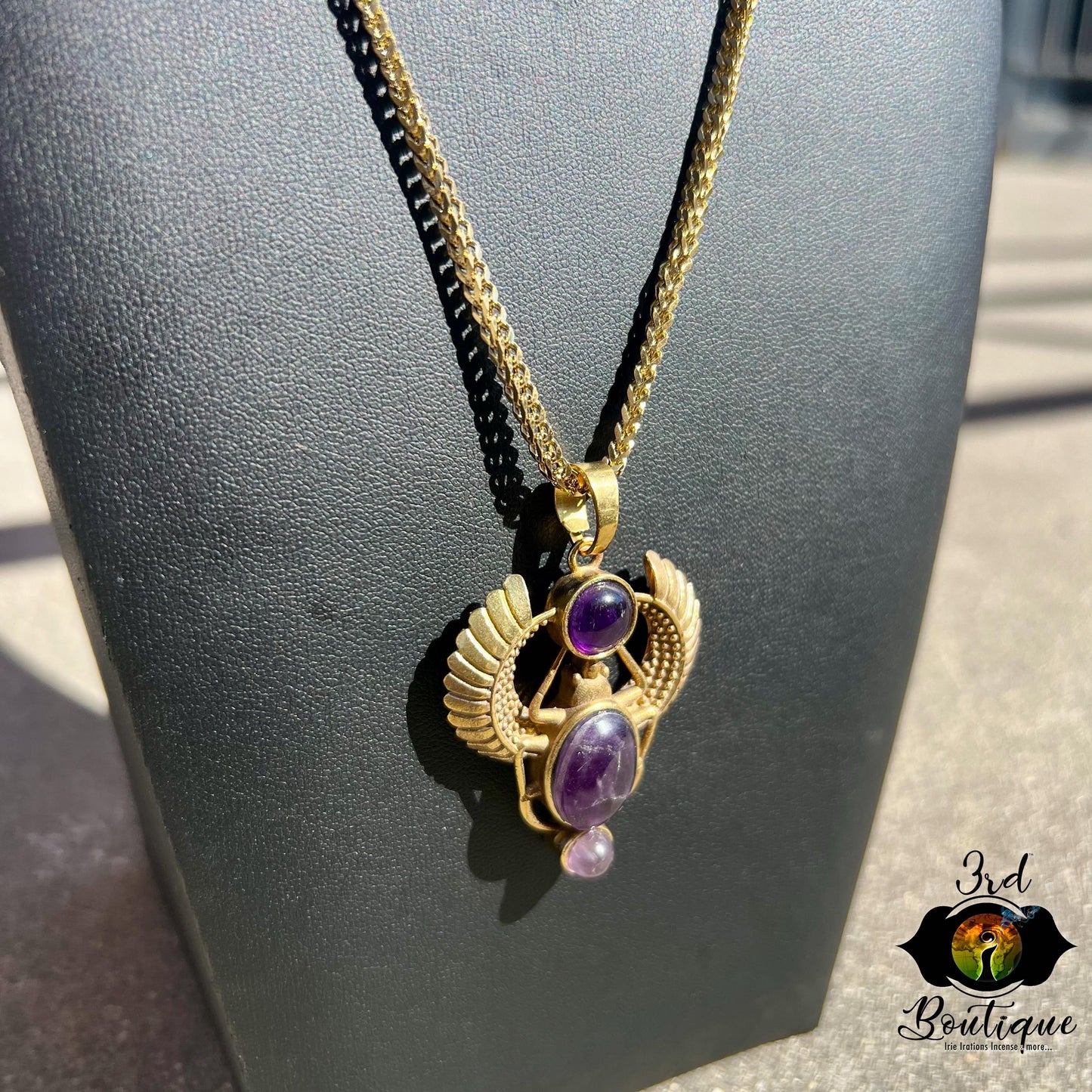 Rose Quarts Royal Scarab Necklace