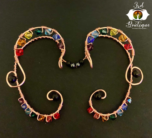 Chakra Ear Cuffs in copper