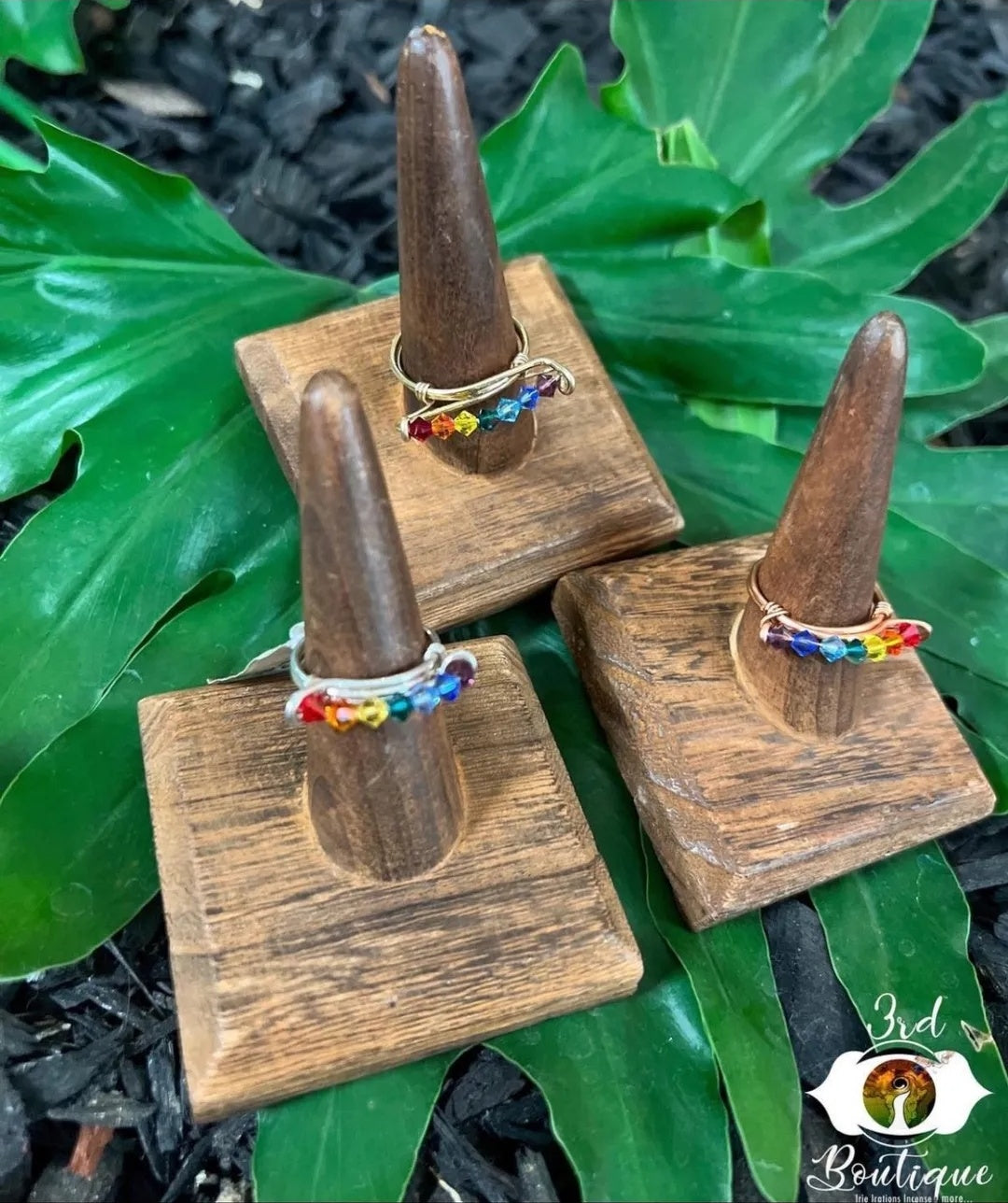 Chakra Rings in copper, .999 sterling silver and 14K gold filling
