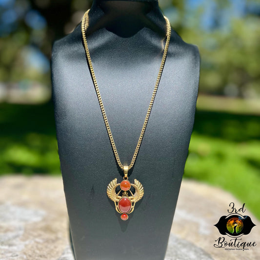 Carnelian Royal Scarab Necklace
