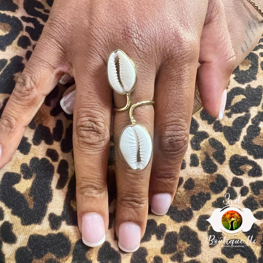 Raw Divinity Cowrie Shell Ring