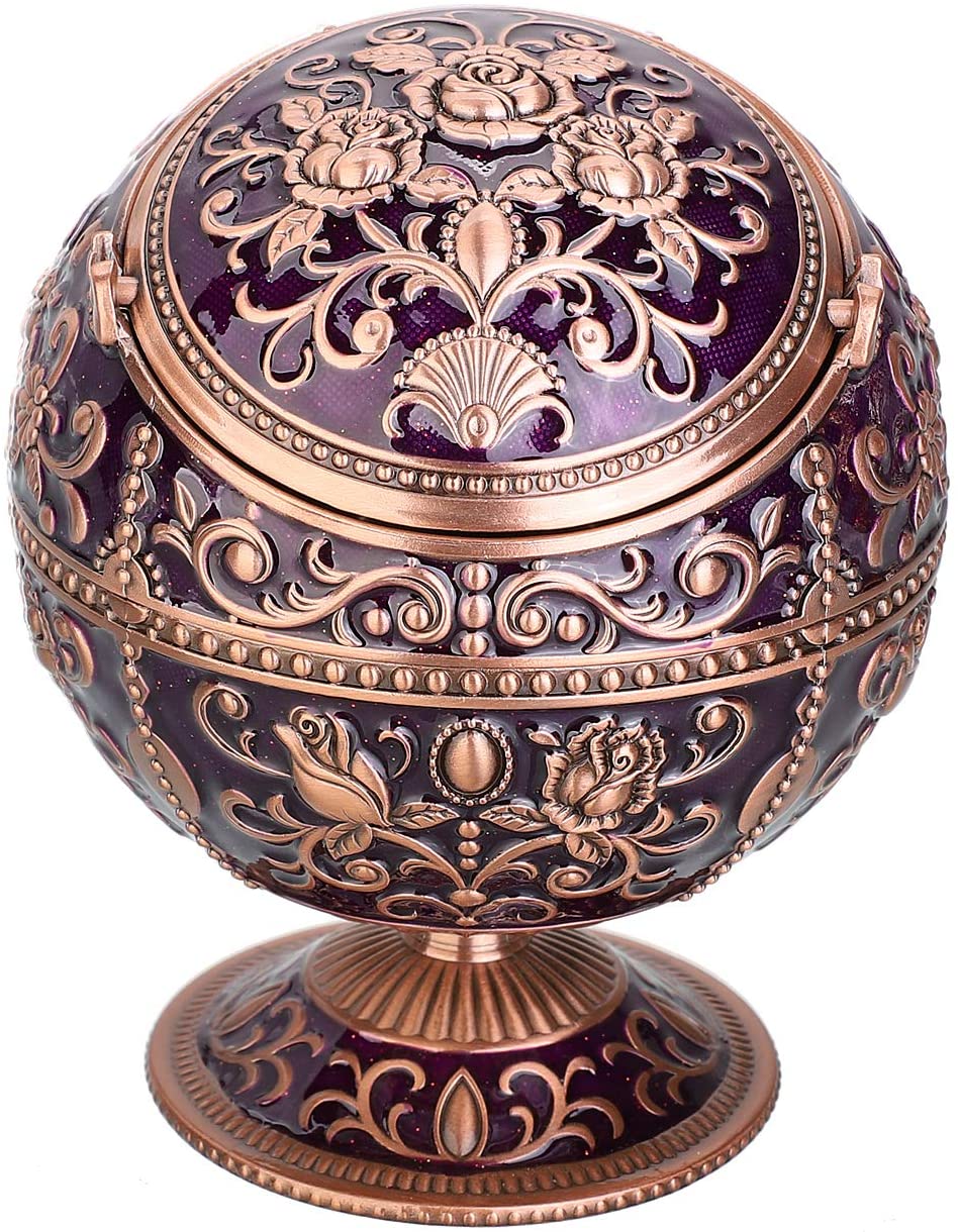  Imperial Vintage Ashtray | Deep Purple & Copper