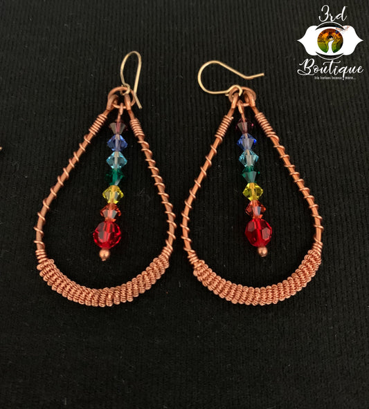 Copper Tefnut Chakra Earrings
